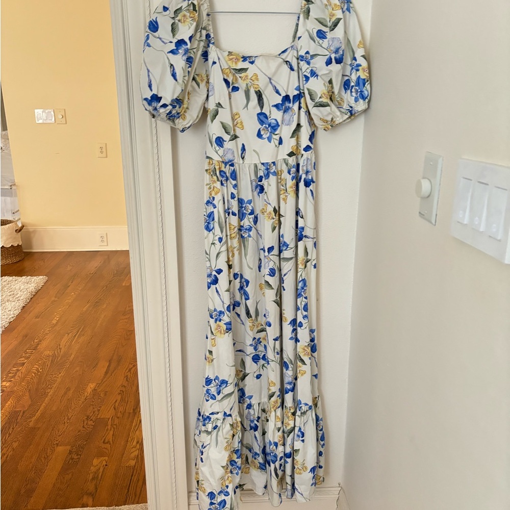 EXPRESS | Floral Puff Sleeve Maxi Dress